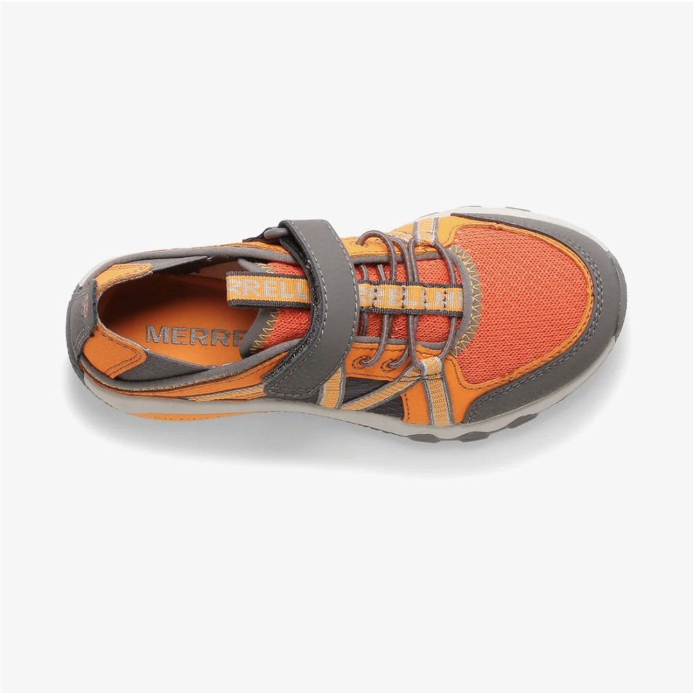 NEW Merrell Size 12 Toddler Boys Hydro Free Roam Washable Sneaker Grey/Orange - Picture 3 of 4